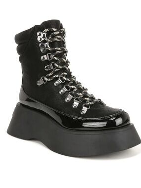 Circus NY by Sam Edelman Women's Gail Combat Boot, Black Moto, 9